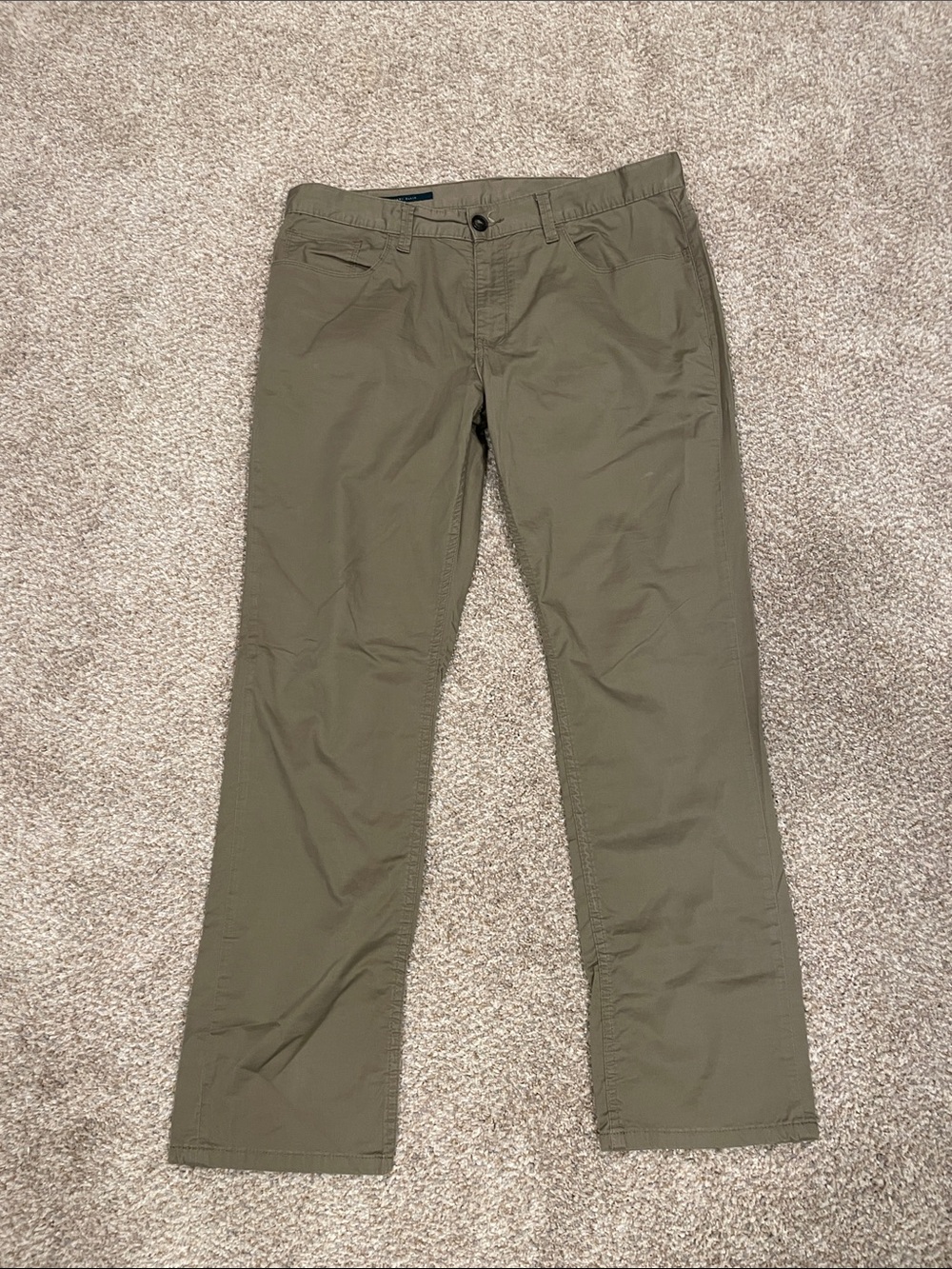 Perry Ellis Olive Mens Straight Chino Pants